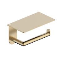 Бумагодержатель с полкой ABBER Pol 316 AA1930BG брашированное светлое золото