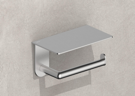 Бумагодержатель с полкой ABBER Pol 316 AA1930BST брашированная сталь