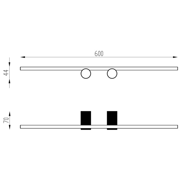 Полотенцедержатель двойной ABBER Pol 316 AA1955BRG брашированное розовое золото
