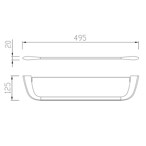 Полка стеклянная ABBER Nord AA1555G золото матовое