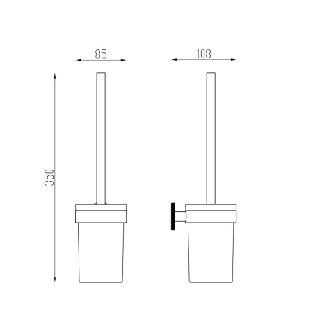 Щетка для туалета ABBER Pol 316 AA1932BST брашированная сталь