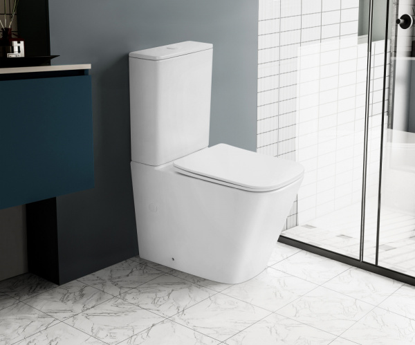 Унитаз ABBER Rechteck AC1210TMW компакт белый матовый, безободковый, смыв торнадо