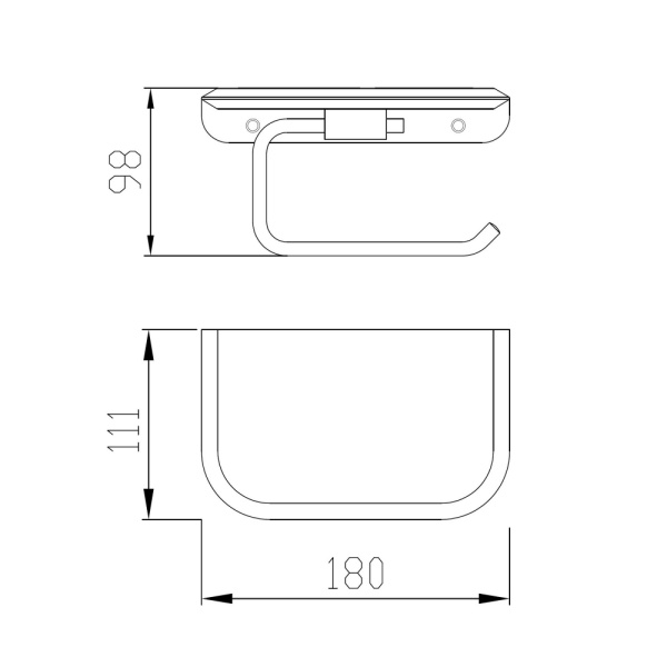 Бумагодержатель с полкой для телефона ABBER Nord AA1530NG никель