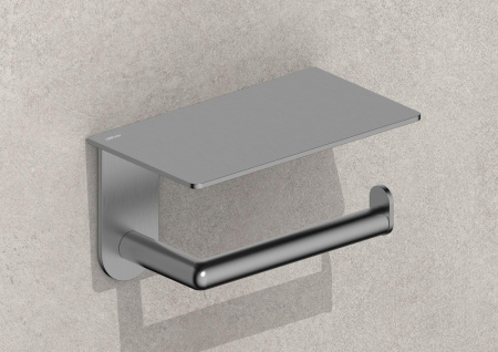 Бумагодержатель с полкой ABBER Pol 316 AA1930BGG брашированная оружейная сталь