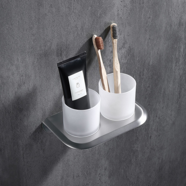 Стакан двойной для зубных щеток ABBER Nord AA1557SP сатин