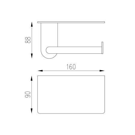 Бумагодержатель с полкой ABBER Pol 316 AA1930BST брашированная сталь